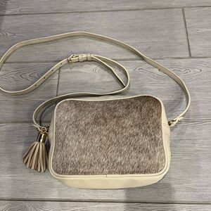 Gigi New York Madison American Hair-calf Cream Crossbody